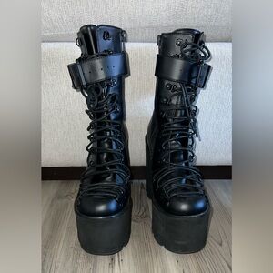 Dolls Kill / Current Mood Grunge Over It Platform Boots Size 10 Black